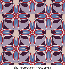 New color seamless pattern with many flower.