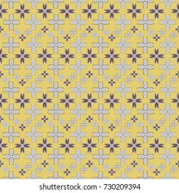 New color seamless pattern with many flower.