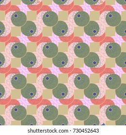 New color seamless pattern with many flower.