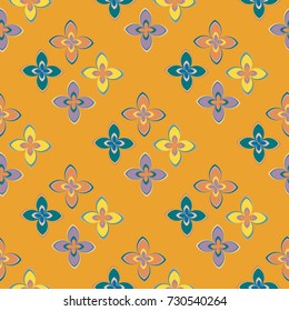 New color seamless pattern with many flower.