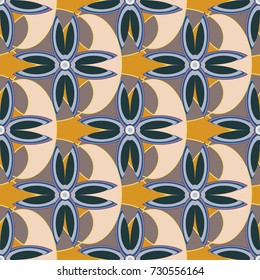 New color seamless pattern with many flower.