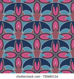New color seamless pattern with many flower.