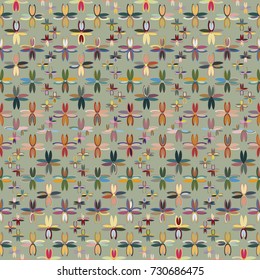 New color seamless pattern with many flower.