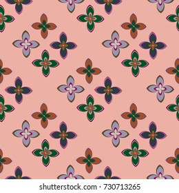 New color seamless pattern with many flower.