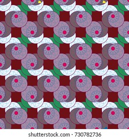 New color seamless pattern with many flower.