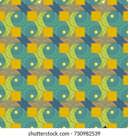 New color seamless pattern with many flower.