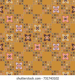 New color seamless pattern with many flower.