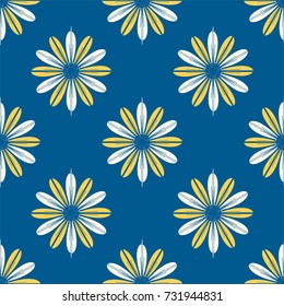 New color seamless pattern with many flower.