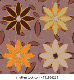 New color seamless pattern with many flower.