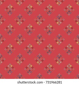 New color seamless pattern with many flower.