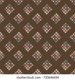 New color seamless pattern with many flower.