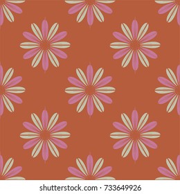 New color seamless pattern with many flower.