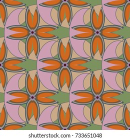 New color seamless pattern with many flower.