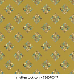 New color seamless pattern with many flower.