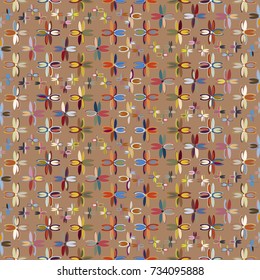 New color seamless pattern with many flower.