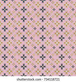 New color seamless pattern with many flower.