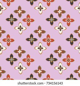 New color seamless pattern with many flower.