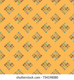 New color seamless pattern with many flower.