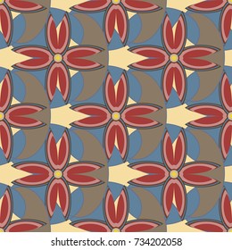 New color seamless pattern with many flower.