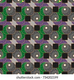 New color seamless pattern with many flower.