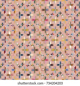 New color seamless pattern with many flower.