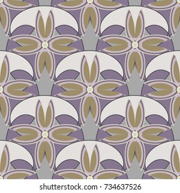 New color seamless pattern with many flower.