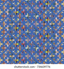 New color seamless pattern with many flower.