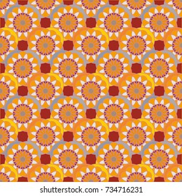 New color seamless pattern with many flower.
