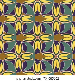New color seamless pattern with many flower.