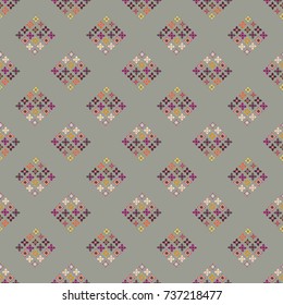 New color seamless pattern with many flower.