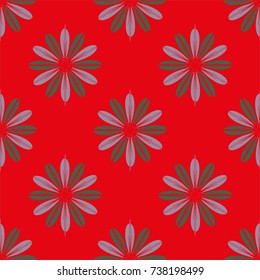 New color seamless pattern with many flower.