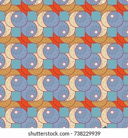 New color seamless pattern with many flower.