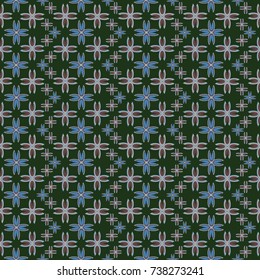 New color seamless pattern with many flower.