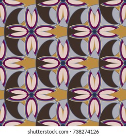 New color seamless pattern with many flower.