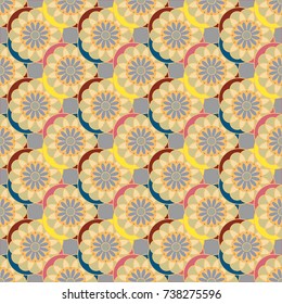 New color seamless pattern with many flower.