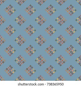 New color seamless pattern with many flower.