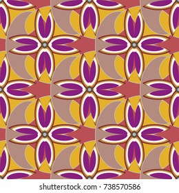New color seamless pattern with many flower.