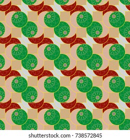 New color seamless pattern with many flower.