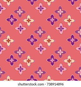 New color seamless pattern with many flower.