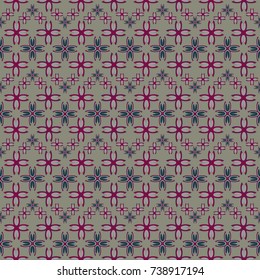 New color seamless pattern with many flower.