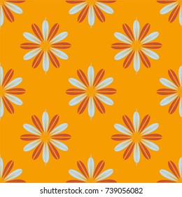 New color seamless pattern with many flower.