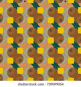 New color seamless pattern with many flower.