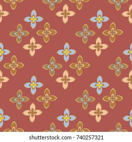 New color seamless pattern with many flower.