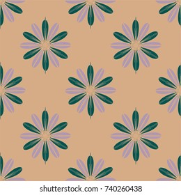 New color seamless pattern with many flower.