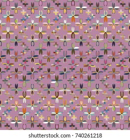 New color seamless pattern with many flower.