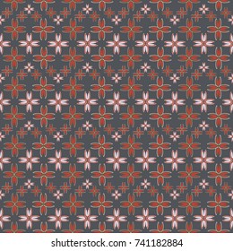 New color seamless pattern with many flower.