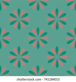 New color seamless pattern with many flower.