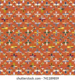 New color seamless pattern with many flower.