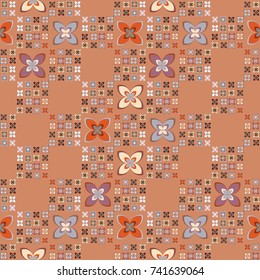 New color seamless pattern with many flower.