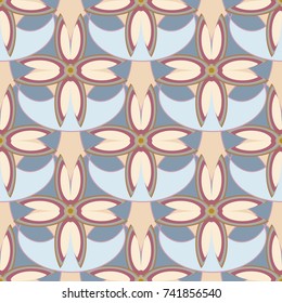 New color seamless pattern with many flower.